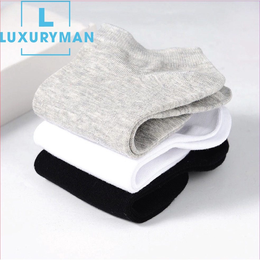Tất cổ ngắn trơn nam 4 màu chất cotton đẹp thoáng mát
