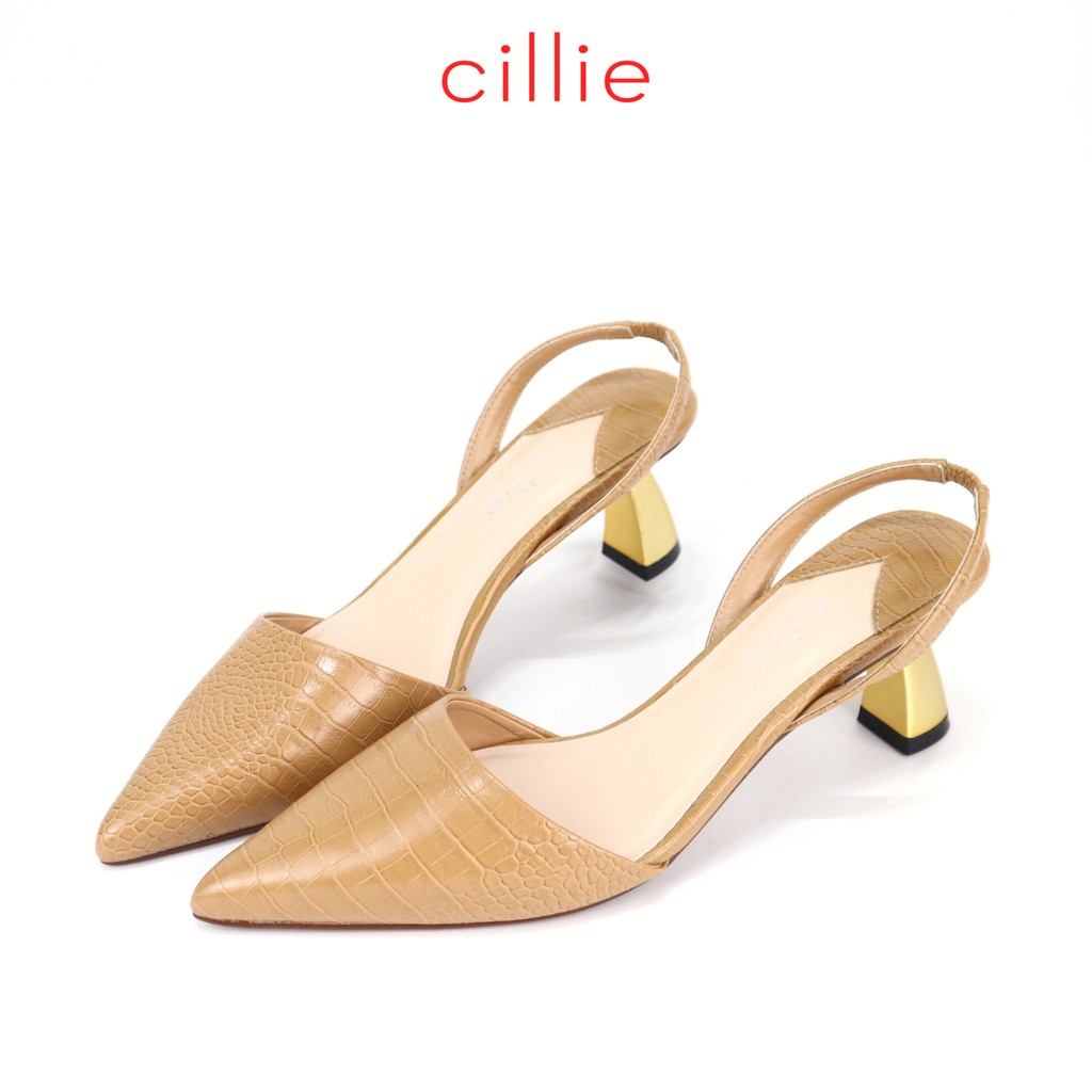 Giày cao gót nữ Cillie bít mũi hở hậu cao 6cm 1207