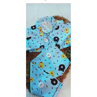 Pizama tay cộc quần dài lụa mã 365