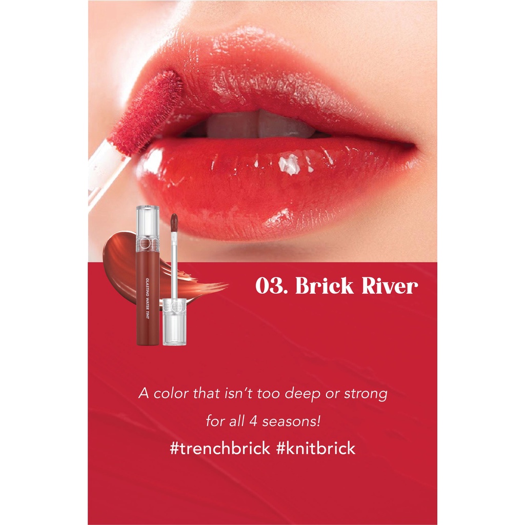 Son Tint Bóng ROMAND Glasting Water Tint chính hãng Hàn Quốc siêu lì lâu trôi cho môi căng mọng