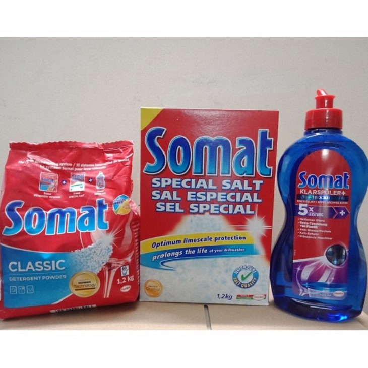 Combo muối + bột+nước rửa Somat