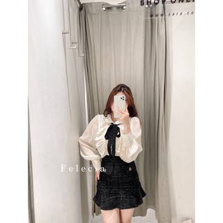 Áo bèo cổ kèm nơ