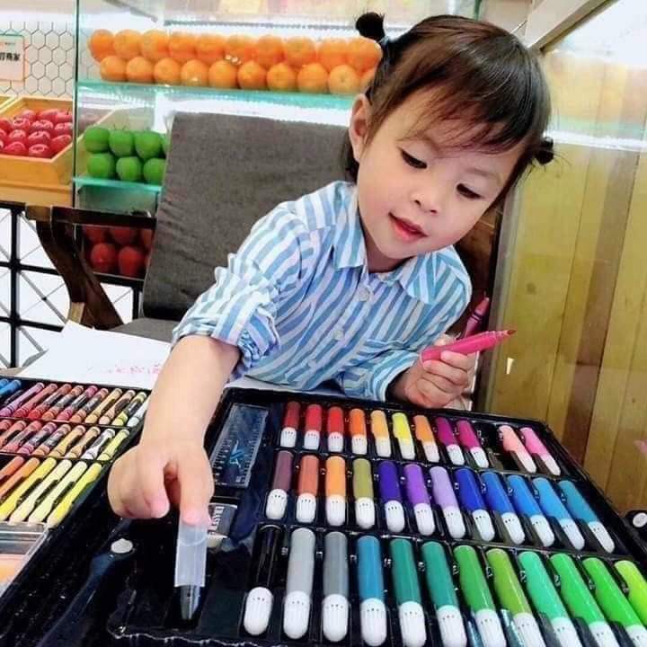 Hộp Bút Màu 150 Chi Tiết Cho Bé, Bộ Màu vẽ Đa Năng