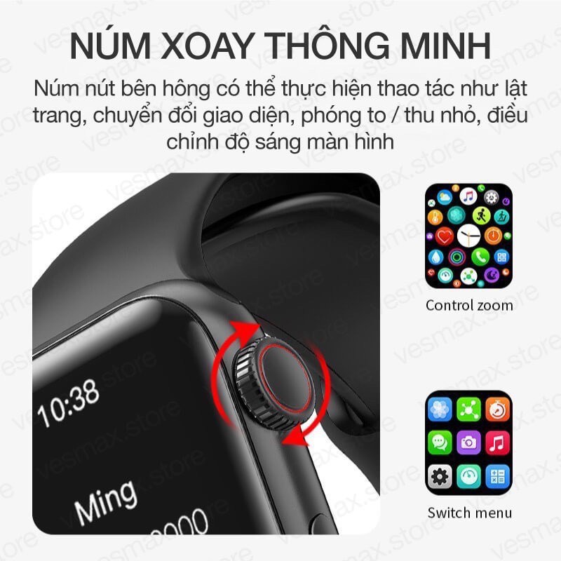 Đồng hồ thông minh seri 6 nữ màu hồng đeo tay nhỏ mini 38mm 40mm giá rẻ pin trâu thay dây đẳng cấp