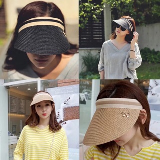 Mũ cói lưỡi trai nửa đầu phong cách Hàn Quốc