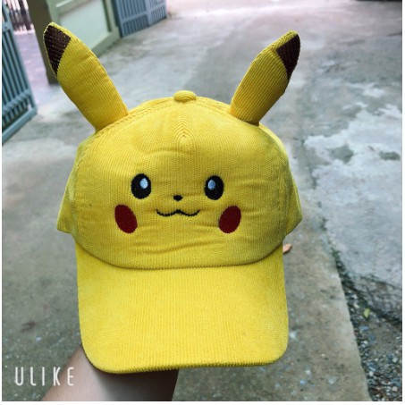 Mũ Nón kết Pikachu cho bé 2-6 tuổi, Vải Nhung Dày vòng đầu 47-52cm