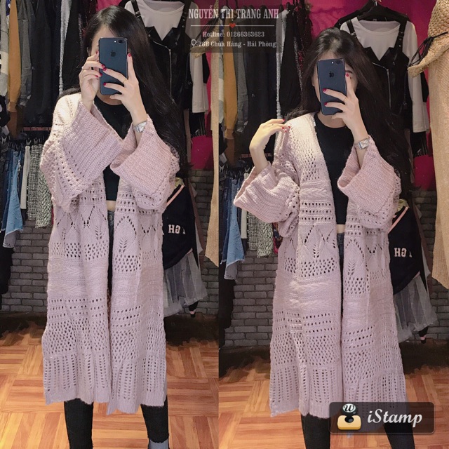 Áo Cardigan Len dáng dài (Hình Thật ) 