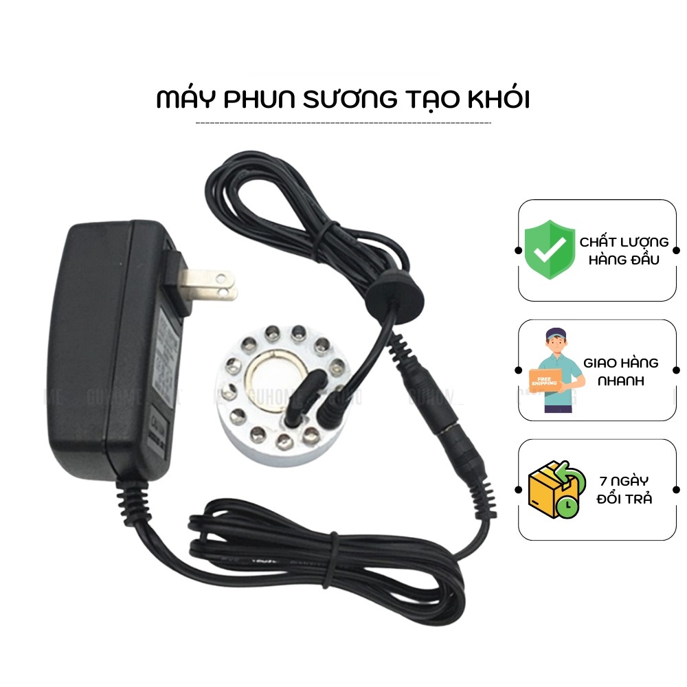 Máy phun sương tạo khói có đèn đổi màu trang trí bể cá cảnh, hòn non bộ