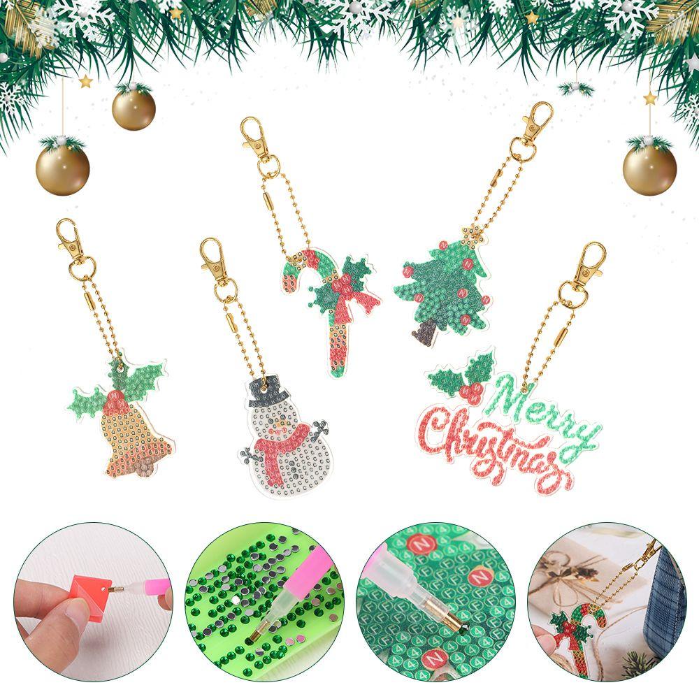 Set 8 Tranh Vẽ Đặc Biệt Hình Dạng Đặc Biệt Phong Cách Giáng Sinh|Móc Khóa Hình Ông Già Noel
