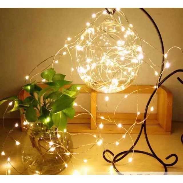 Dây Đèn Led Vàng Trai Trí, Đèn Led Dây Đom Đóm Fairylight Dùng Pin