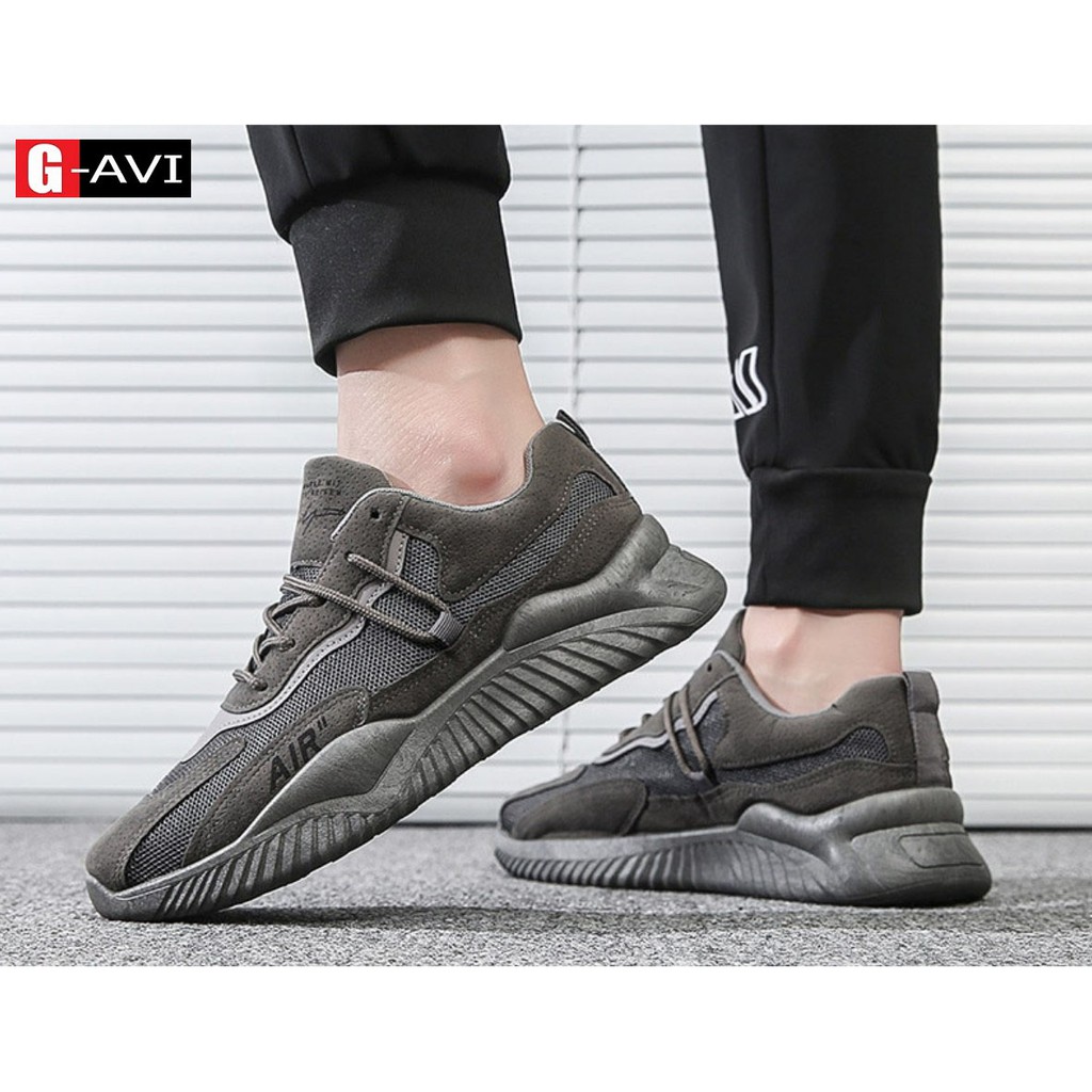 Giày sneaker  thể thao vải lưới phối da, đế thông hơi thoáng mát, khử mùi đi cực êm chân AVi395 | BigBuy360 - bigbuy360.vn