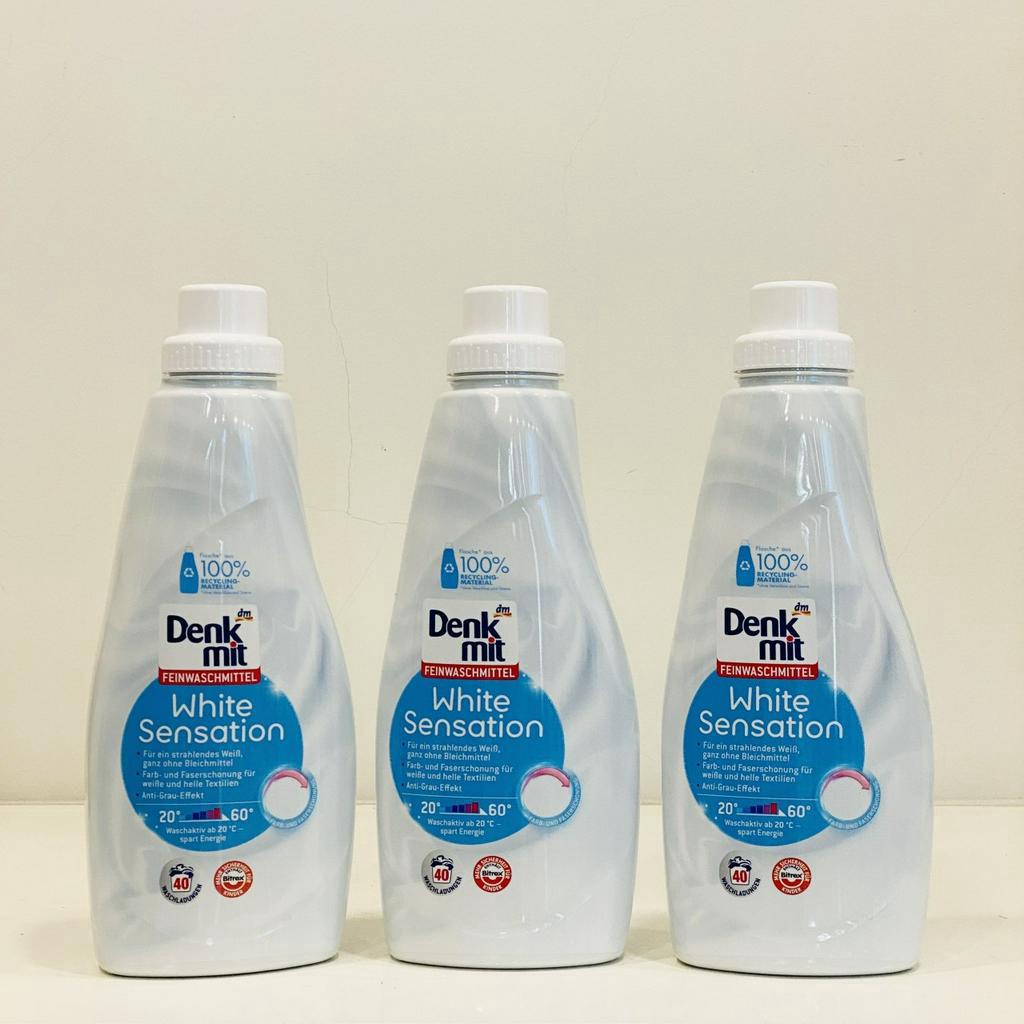 Nước giặt tẩy trắng Denkmit White Sensation 1L - cho đồ màu trắng, sáng màu