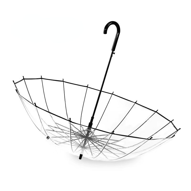 Ô dù Gấp Tự Động Cán Dài Trong Suốt Phong Cách Mori Nhật Bản