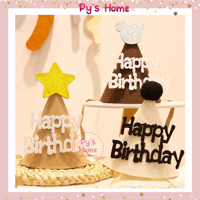 🎈🎈🎉🎉Nón Sinh nhật phong cách Hàn Quốc xinh xắn - Nón nỉ