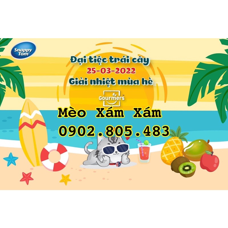 Pate Snappy Tom Trái cây siêu hot giải nhiệt cho mèo Gói 70g đủ 8 vị
