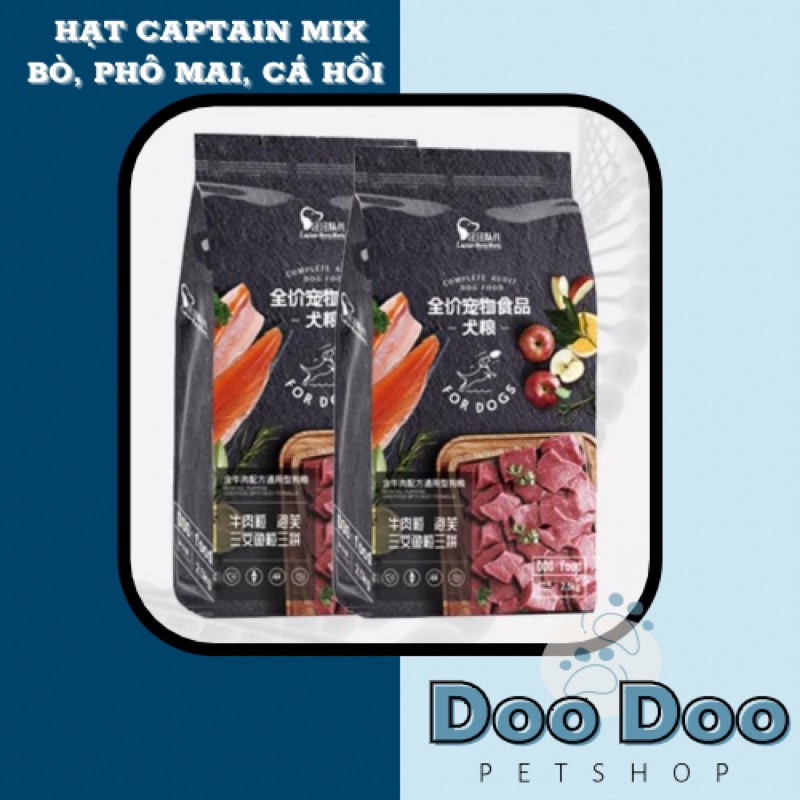 Hạt thức ăn cho chó CAPTAIN mix bò, phô mai và cá hồi 2.5KG