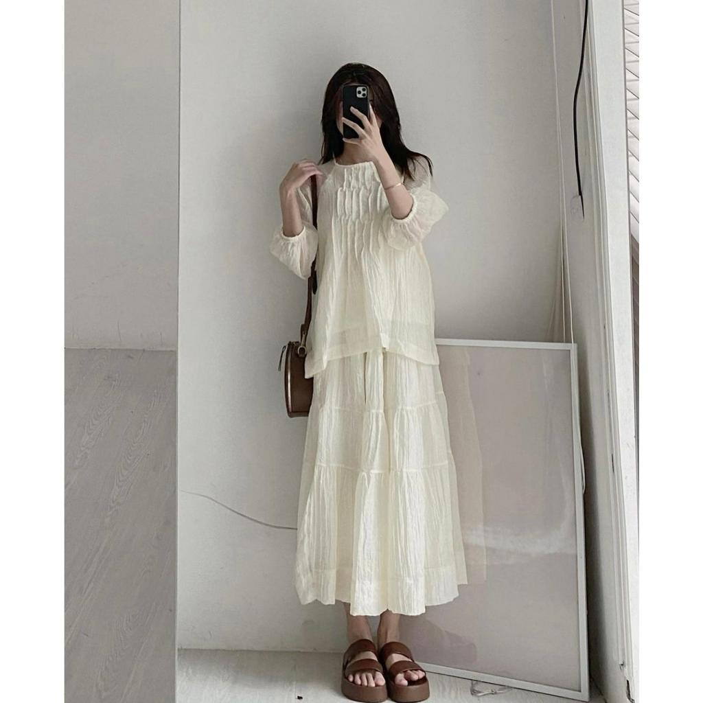 Set voan tơ 2 món kèm lót trong (ảnh thật)