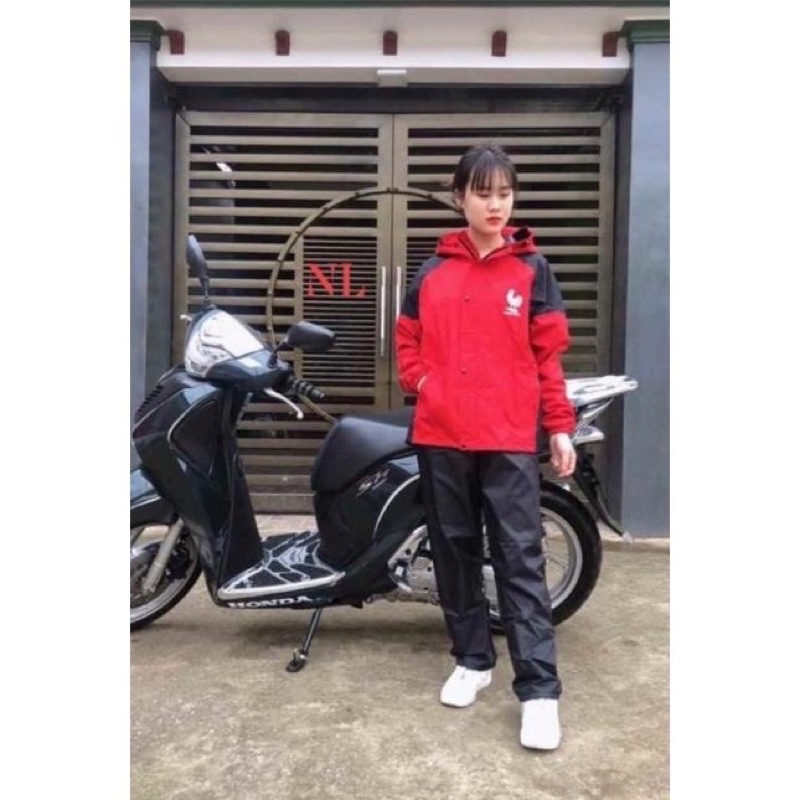Bộ áo mưa cao cấp, áo mưa bộ 1 người thời trang cao cấp 2 lớp chất liệu siêu nhẹ phủ PU chống thấm, chống lạnh