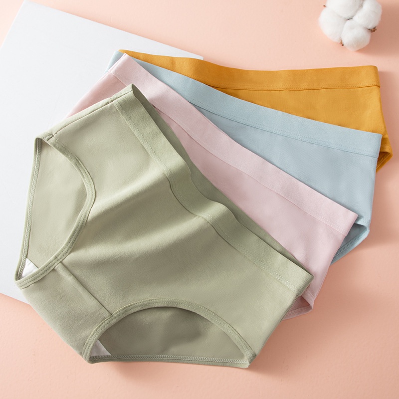 Quần lót nữ cotton kháng khuẩn BRALUNE , quần chíp nữ trơn thoáng khí nhiều màu mã 126