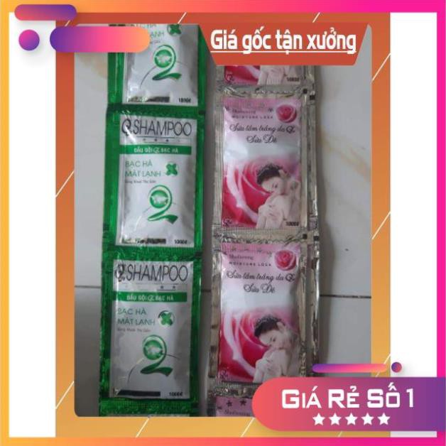 500 gói Dầu Gội / Sửa tắm  ( 6.5ml/ gói ) khách Sạn,nhà nghỉ