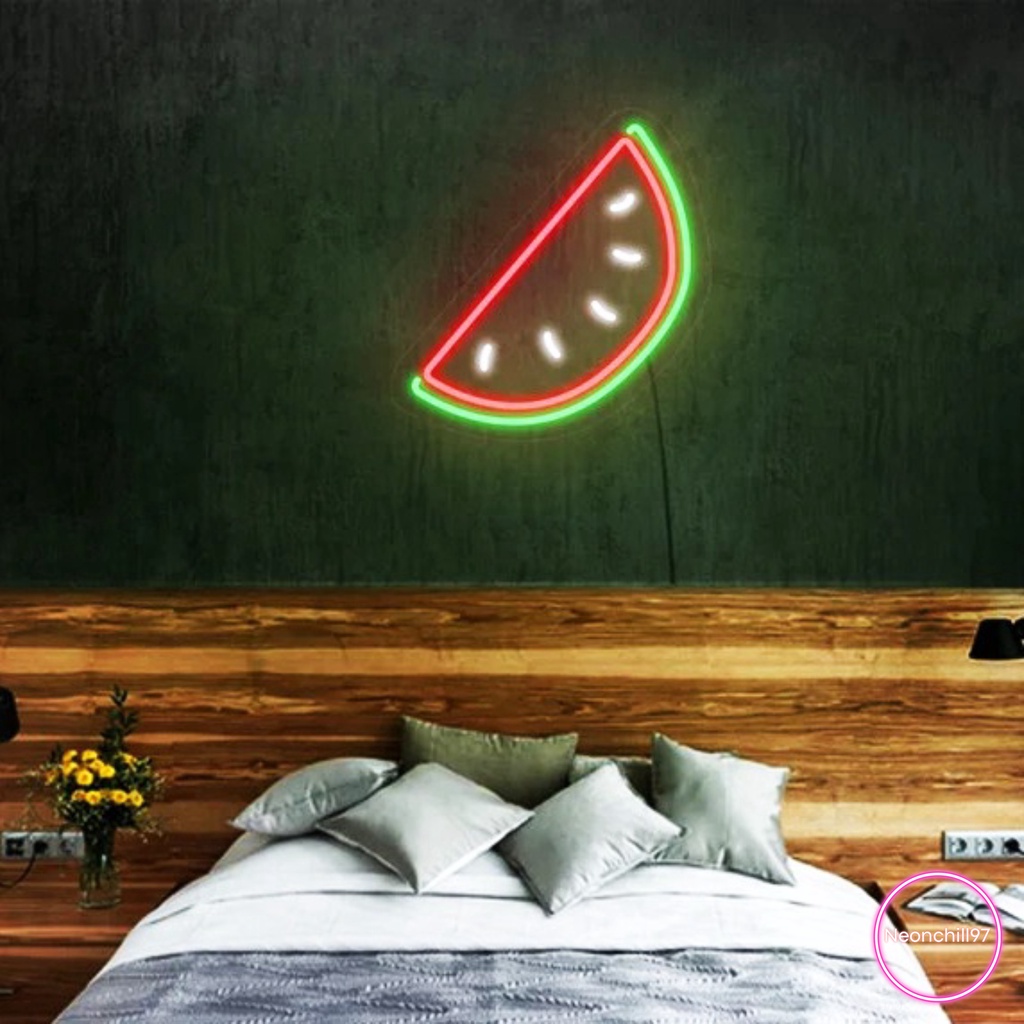 Đèn led neon Dưa Hấu, Neonchill97,40 x 30 cm, Đèn neon trang trí
