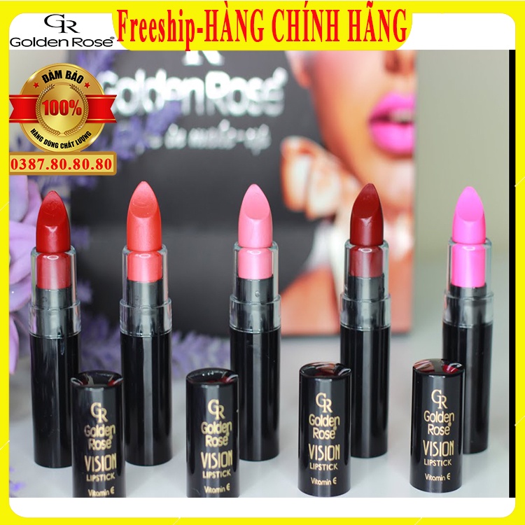 [FreeShip - HÀNG SIÊU CAO CẤP] Son lì không khô môi siêu mềm mợt không lem giúp dưỡng môi thâm/Son vision golden rose