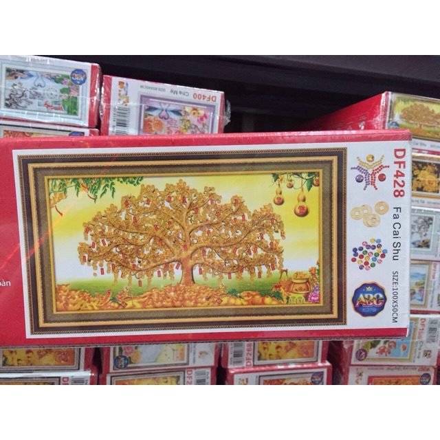 (RẺ VÔ ĐỊCH) TRANH ĐÍNH ĐÁ CÂY TIỀN VÀNG