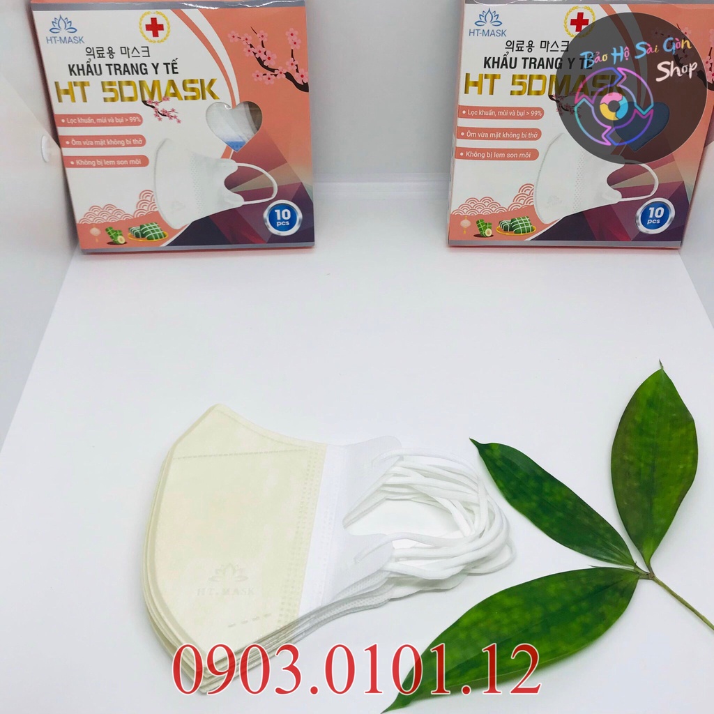 Khẩu trang 5d chính hãng HT, 5d mask hàn quốc cao cấp hộp (10 cái)