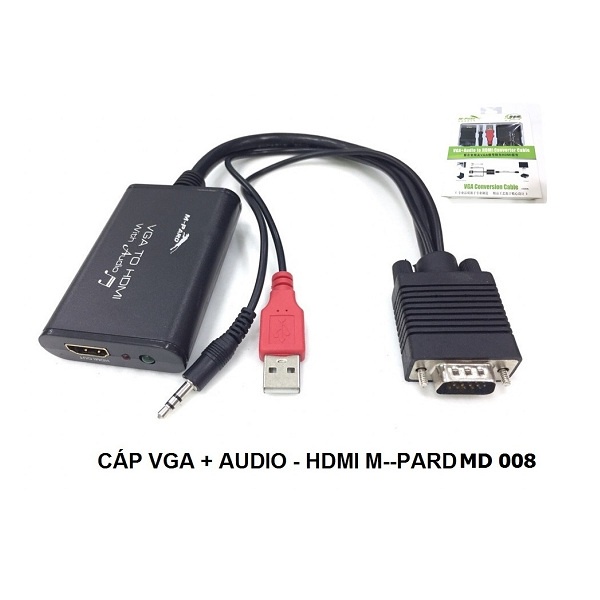 Cáp Chuyển đổi VGA + Audio To HDMI  M-Pard MD008 chính hãng cao cấp
