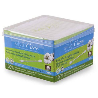 Organic - bông tăm hữu cơ silvercare hộp 200 cái