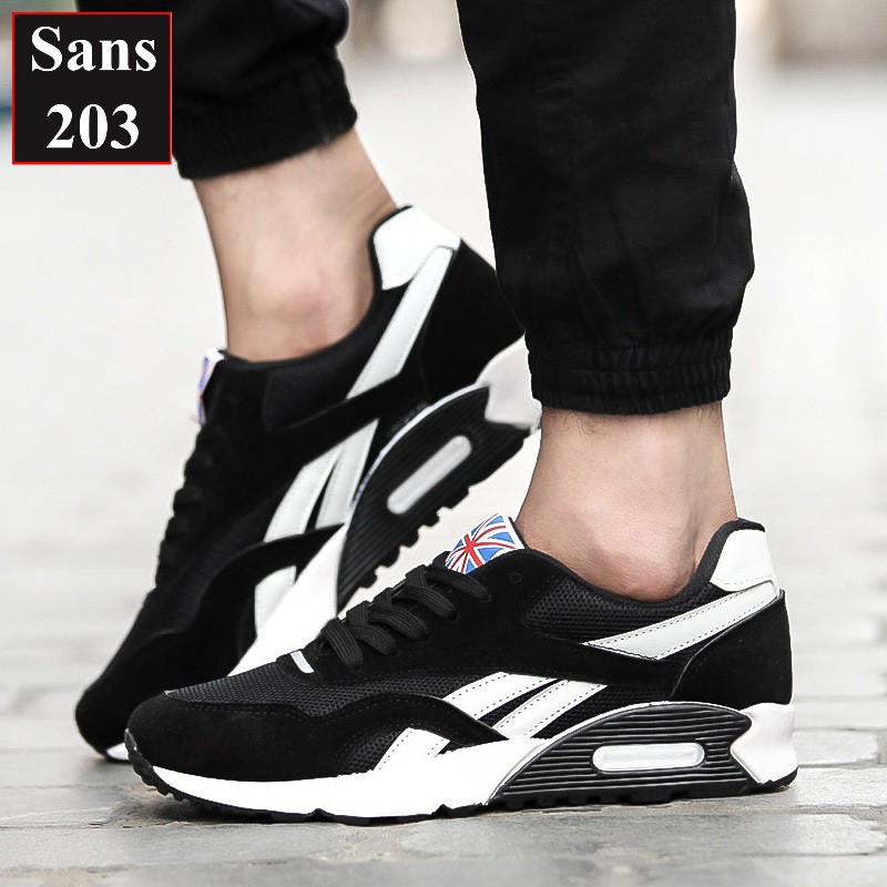 Giày thể thao sneaker nam Sans203 màu đen xanh đỏ