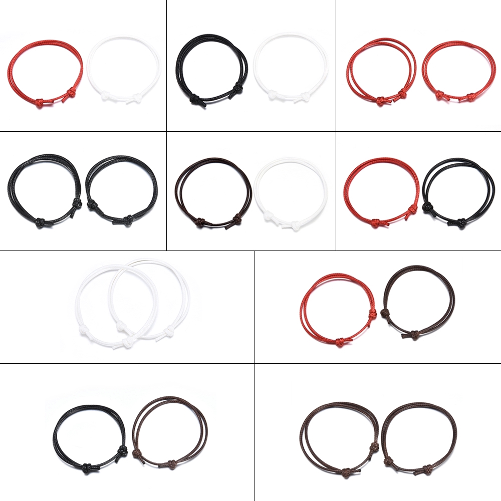 Bộ 2 vòng dây đeo tay cặp đôi đơn giản có thể điều chỉnh