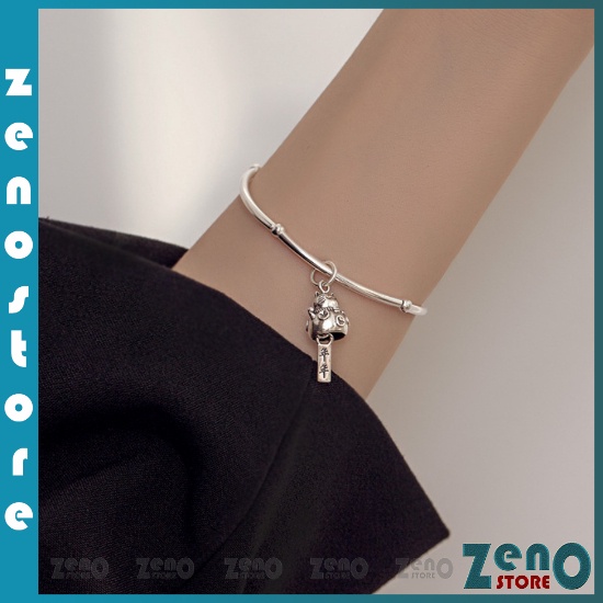 Lắc tay mèo thần tài  ZenO (full box), lắc tay hợp kim chun bo co giãn