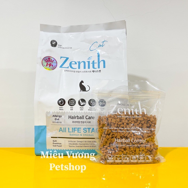 Hạt mềm Zenith túi lẻ 300g chống búi lông cho mèo