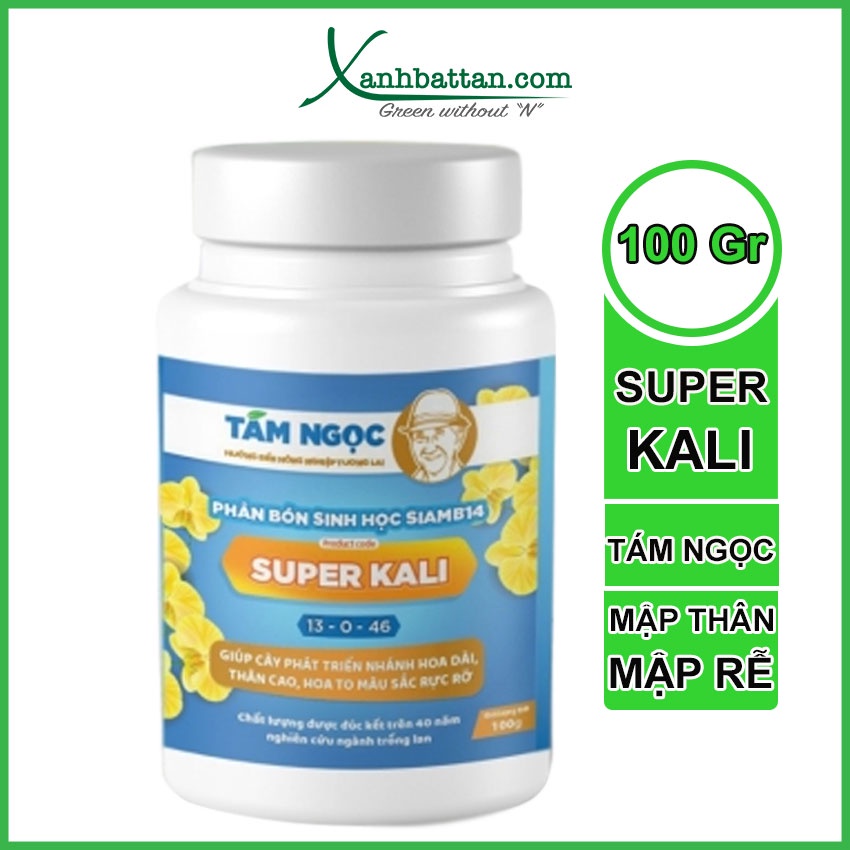 Super Kali Tám Ngọc - Kéo Dài Vòi Hoa - Giúp Hoa Đẹp Và Bền Màu Lọ 100 Gram