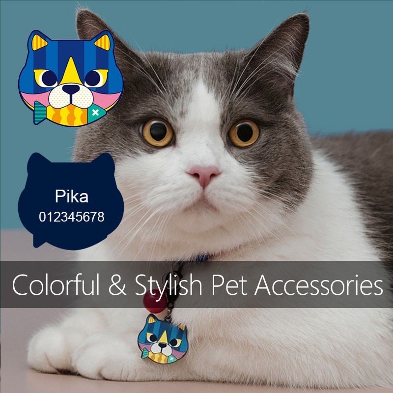 HamshMoc Nhãn ghi thông tin cún cưng nội dung tùy chỉnh với 15 kiểu họa tiết các giống chó dùng đeo vòng cổ thú cưng