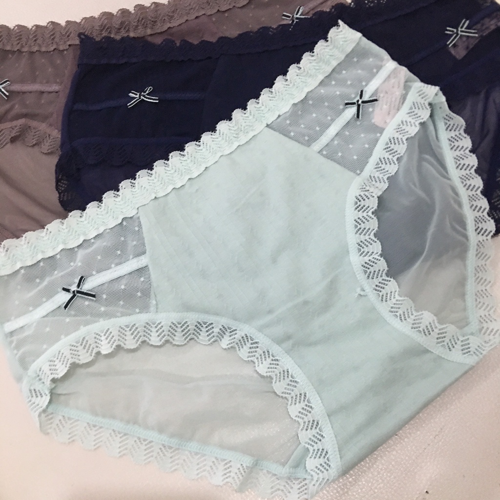 Quầnlót ren lưới, viền sóng, đính nơ  CAO CẤP