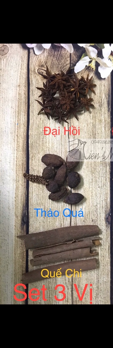 Set 3-6 vị nước Phở, Lẩu (gồm Quế, Đại hồi, thảo quả, đinh hương, hạt mùi, tiểu hồi)