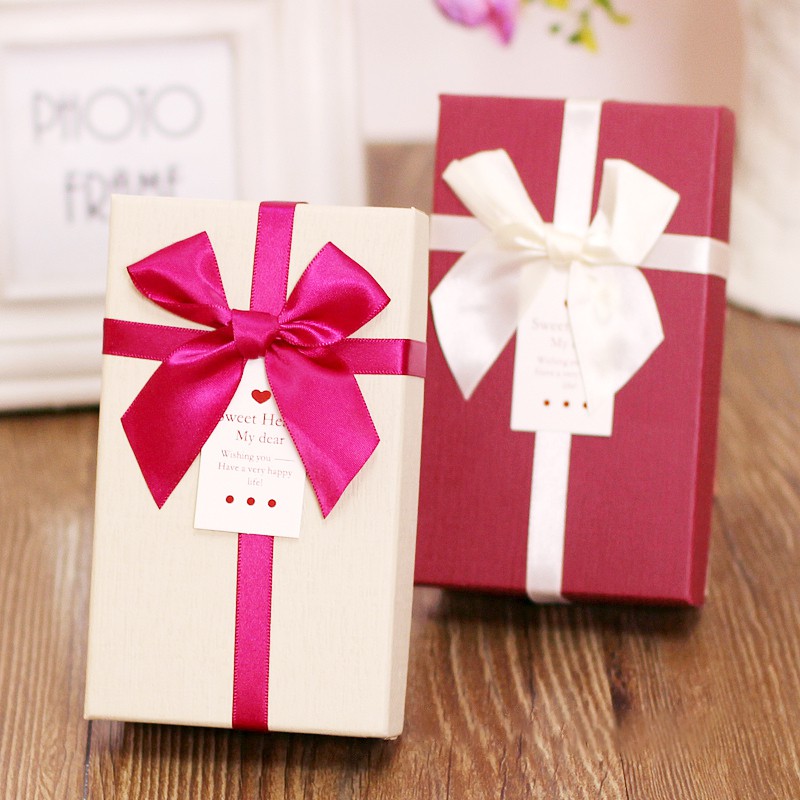 Hộp quà hình chữ nhật 15cm*6cm*9cm ❤️Có Nơ Buộc❤️ Hộp quà tặng sinh nhật, tình yêu