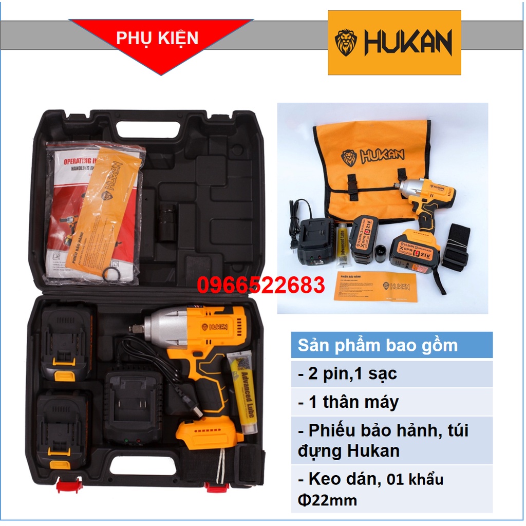 Máy siết bulong | máy siết bulong hukan x9 pro | không chổi than bảo hành chính hãng 6 tháng