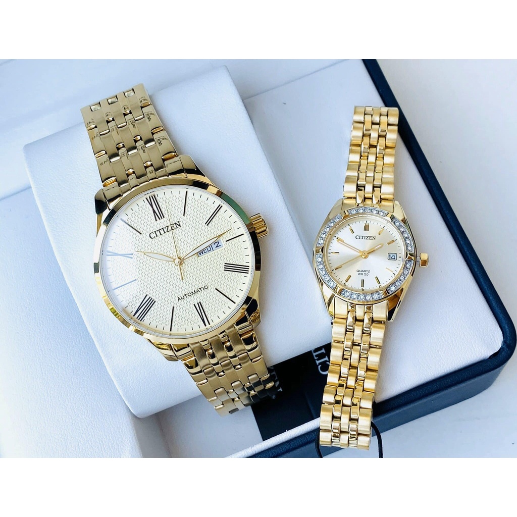 Đồng Hồ Cặp CITIZEN NH8352-53P - EU6062-50P Chính Hãng Tặng Dây Da Cao Cấp