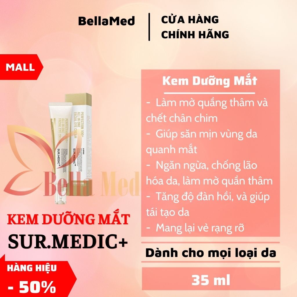 Kem giảm thâm mắt, mờ nếp nhăn Sur.Medic+ Perfection 100tm All In One Facial Eye Cream 35ml