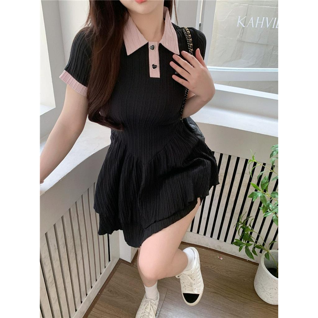 Đầm Tay Ngắn Cột Dây Eo Kiểu Dáng Trẻ Trung Xinh Xắn Dành Cho Nữ