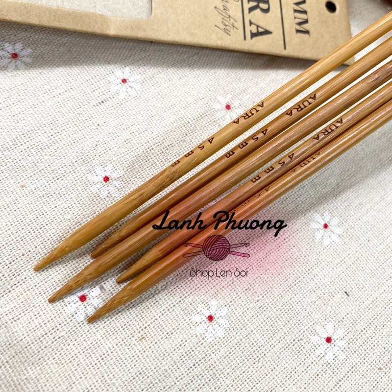 Kim Đan Gỗ 2 Đầu Dài 20cm, Bộ Gồm 5 Que Gỗ Cùng Size