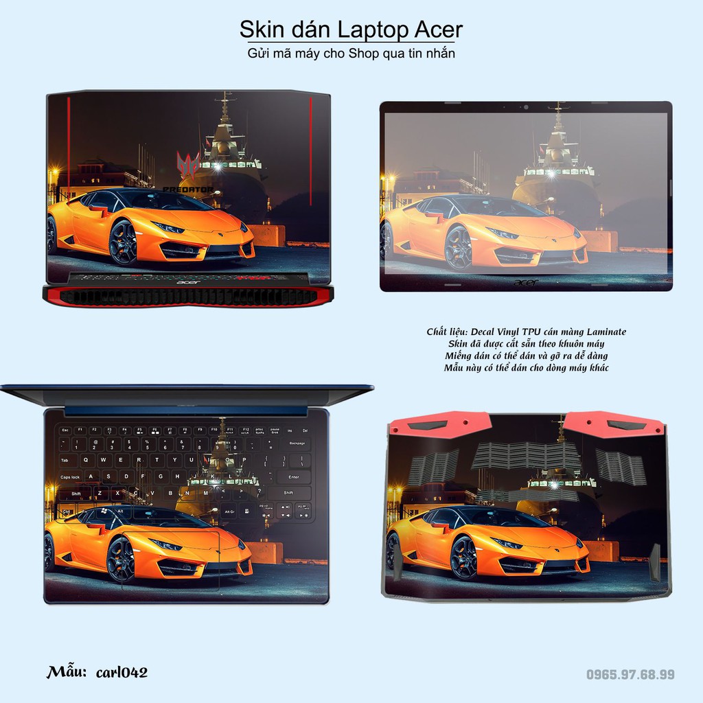 Skin dán Laptop Acer in hình xe hơi _nhiều mẫu 2 (inbox mã máy cho Shop)