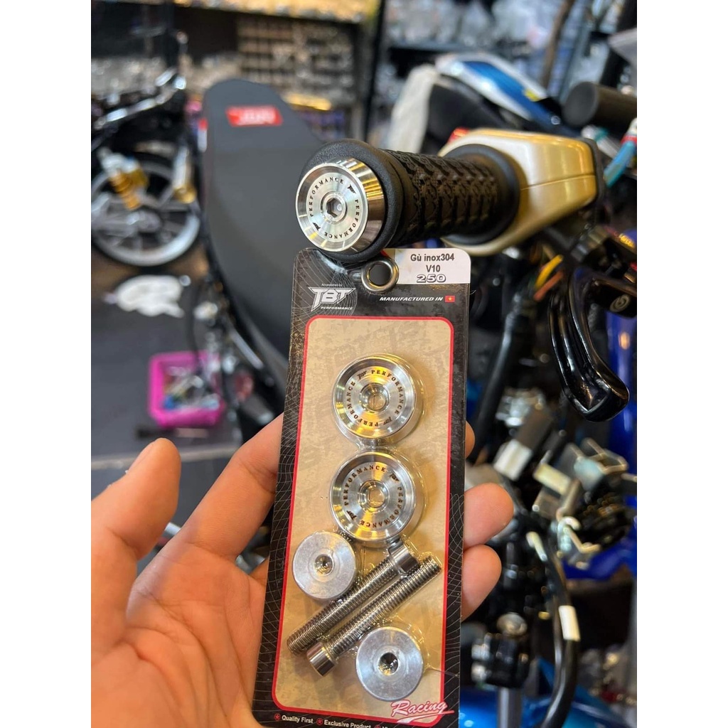 Gù TBT chất liệu inox 304 kèm cục nhôm đóng ghi đông mẫu v1 - v11 lắp mọi dòng xe trên thị trường