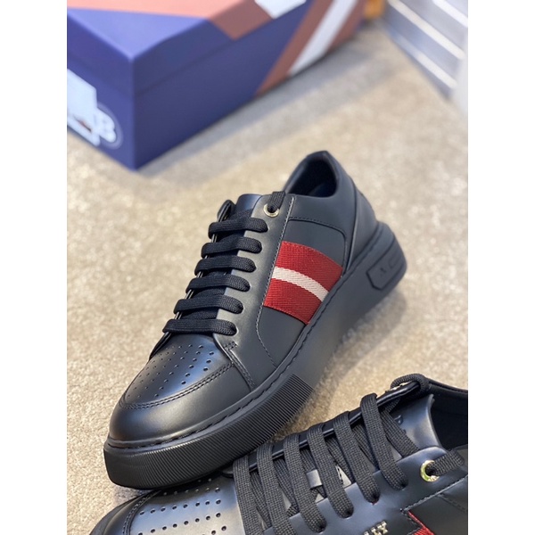 Giày thể thao nam màu đen phối đỏ thương hiệu Bally cao cấp