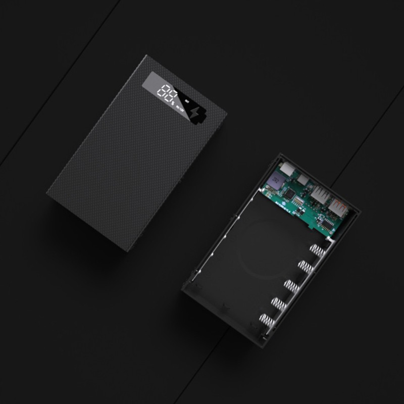 POWER Vỏ Hộp Sạc Dự Phòng Qc3.0 Pd Lcd 5x18650