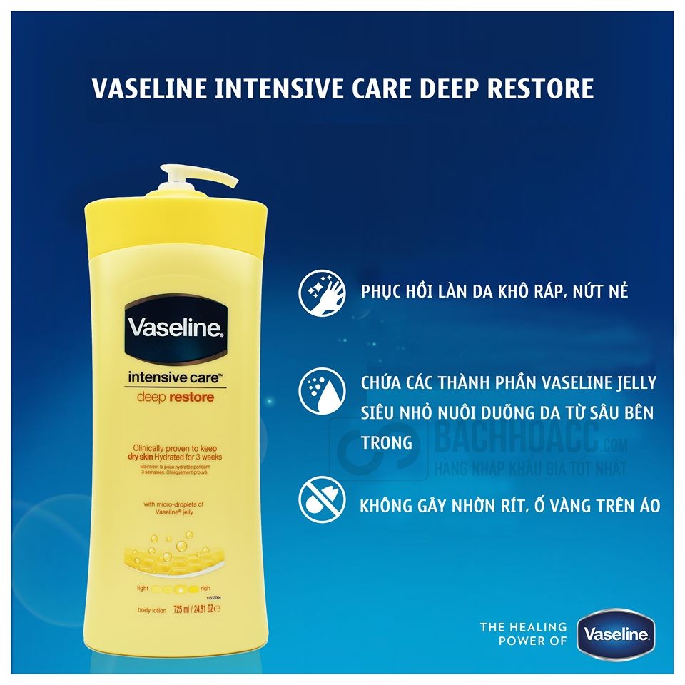 SỮA DƯỠNG THỂ VASELINE INTENSIVE CARE DEEP RESTORE