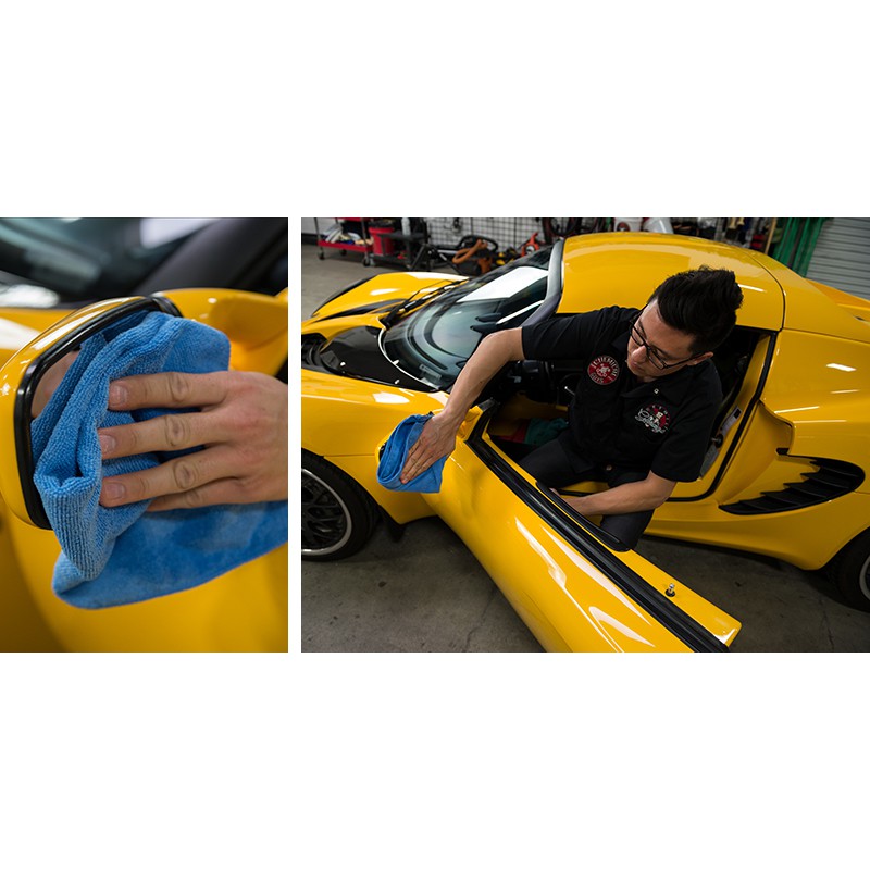 Bộ 2 cái khăn lau xe sợi Microfiber mềm và hút nước Alclean 40cmx40cm (xanh đậm và Vàng)